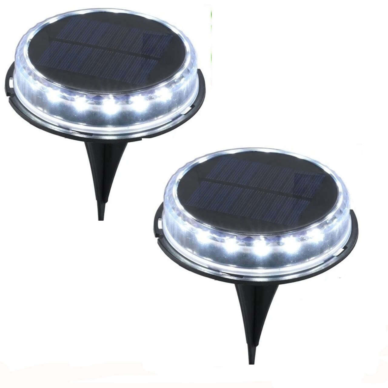 17-LED LED Solar Ground Lights Outdoor Disk Lamp Lawn Pathway